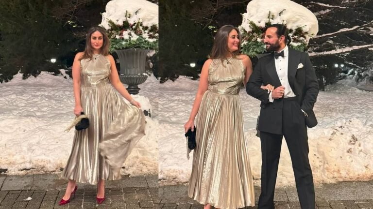 Kareena-Saif in Switzerland: स्विट्जरलैंड में करीना-सैफ ने मनाया नया साल, गोल्डन गाउन में छाईं करीना, टक्सीडो में डैशिंग दिखे सैफ!