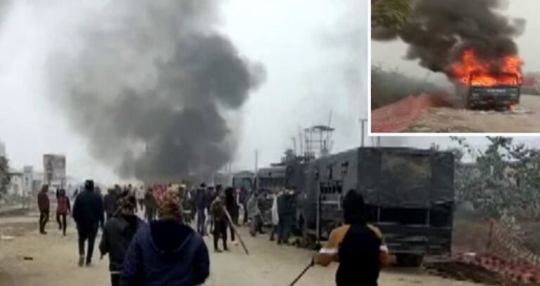 बिहार के बक्सर में लाठीचार्ज पर भड़के किसान, पुलिस की गाड़ियां फूंकी, मुआवजे पर हो रहा बवाल