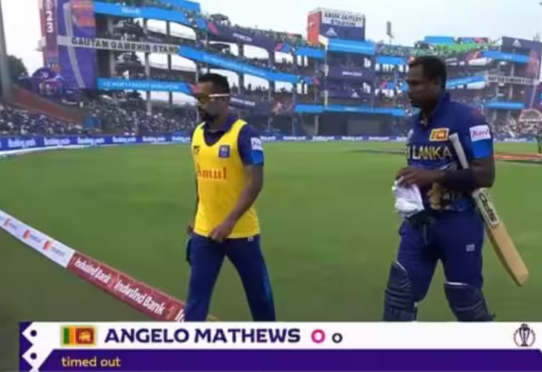 क्रिकेट के 146 साल के इतिहास में पहली बार हुआ ऐसा, टाइम आउट का शिकार हुआ ये श्रीलंकाई खिलाड़ी