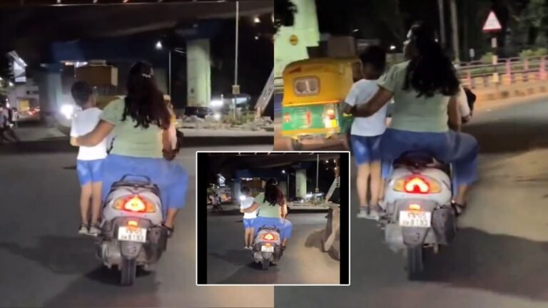 बच्चे की जान जोखिम में डालकर मजे से स्कूटी पर बैठे रहे माँ-बाप , वीडियो देखकर भड़क उठे लोग!