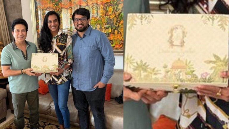 PV Sindhu Wedding: PV सिंधू सचिन तेंदुलकर के घर पहुंचकर दिया शादी का न्योता, क्रिकेट लीजेंड ने साझा की तस्वीर !