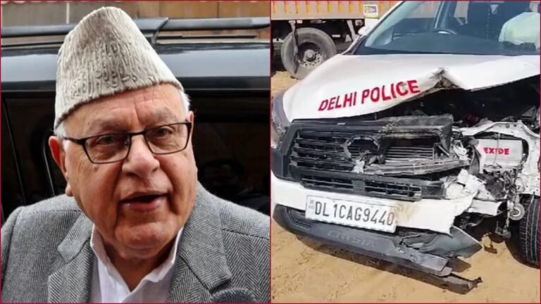 फारूक अब्दुल्ला के काफिले की गाड़ी हुई हादसे का शिकार, नीलगाय से टकराई एस्कॉर्ट गाड़ी!