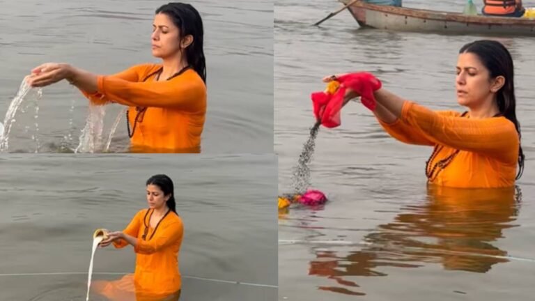 Mahakumbh 2025: महाकुंभ में निमृत कौर का आस्था का संगम, भगवा चोला पहन गंगा में डुबकी लगाई
